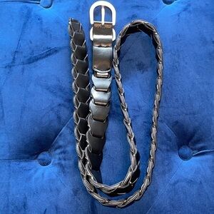 Kohl’s Black Vegan Soft Leather Gold Buckle Adjustable to your waist Belt 49”XL